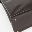 GUCCI Tote Bag Enamel Brown Gold Auth bs31888-14