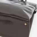 GUCCI Tote Bag Enamel Brown Gold Auth bs31888-15