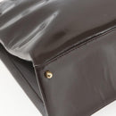 GUCCI Tote Bag Enamel Brown Gold Auth bs31888-16