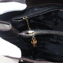 GUCCI Tote Bag Enamel Brown Gold Auth bs31888-17