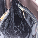 GUCCI Tote Bag Enamel Brown Gold Auth bs31888-20