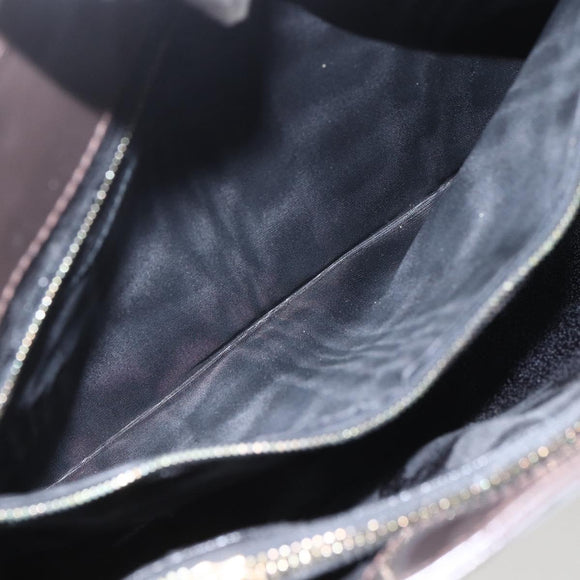 GUCCI Tote Bag Enamel Brown Gold Auth bs31888