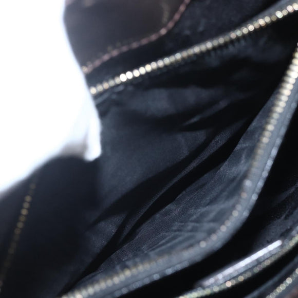 GUCCI Tote Bag Enamel Brown Gold Auth bs31888