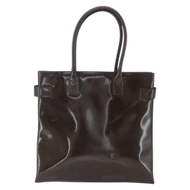 GUCCI Tote Bag Enamel Brown Gold Auth bs31888 - 0