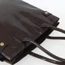 GUCCI Tote Bag Enamel Brown Gold Auth bs31888-6