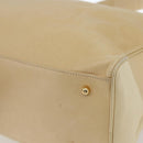 GUCCI Bamboo Hand Bag Leather 2way Beige Gold Auth bs31889-12