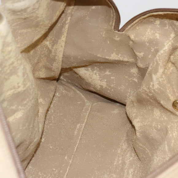 GUCCI Bamboo Hand Bag Leather 2way Beige Gold Auth bs31889