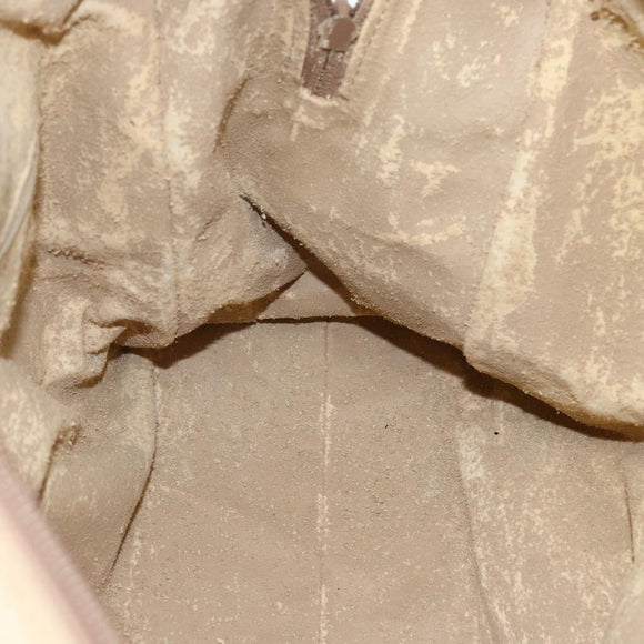 GUCCI Bamboo Hand Bag Leather 2way Beige Gold Auth bs31889