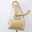 GUCCI Bamboo Hand Bag Leather 2way Beige Gold Auth bs31889-24