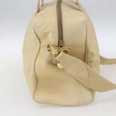 GUCCI Bamboo Hand Bag Leather 2way Beige Gold Auth bs31889-4