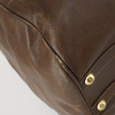 GUCCI Web Sherry Line Boston Bag Leather Brown Gold 40 002 548 33 Auth bs31890-14