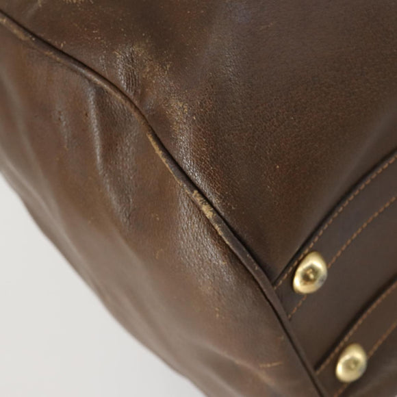 GUCCI Web Sherry Line Boston Bag Leather Brown Gold 40 002 548 33 Auth bs31890