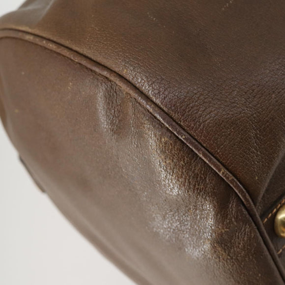 GUCCI Web Sherry Line Boston Bag Leather Brown Gold 40 002 548 33 Auth bs31890