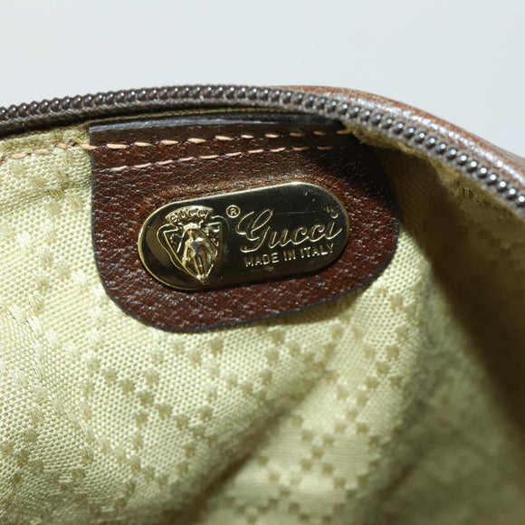 GUCCI Web Sherry Line Boston Bag Leather Brown Gold 40 002 548 33 Auth bs31890