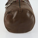 GUCCI Web Sherry Line Boston Bag Leather Brown Gold 40 002 548 33 Auth bs31890-3