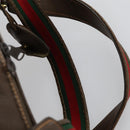 GUCCI Web Sherry Line Boston Bag Leather Brown Gold 40 002 548 33 Auth bs31890-8