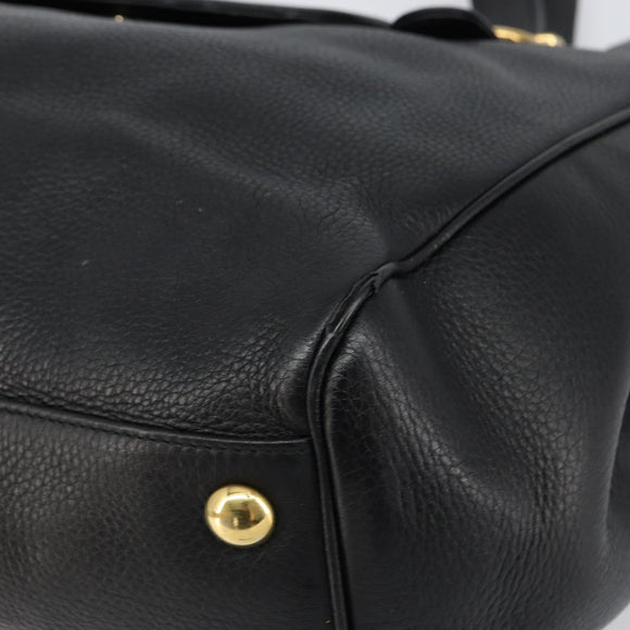 GUCCI Tote Bag Leather Black Gold 251826 Auth bs31891