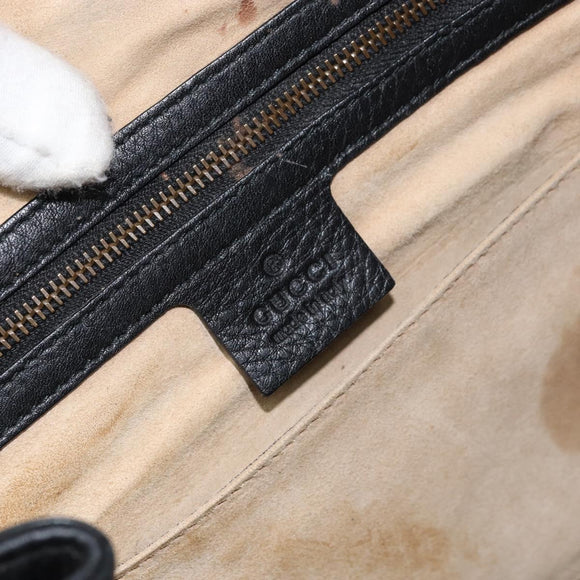 GUCCI Tote Bag Leather Black Gold 251826 Auth bs31891
