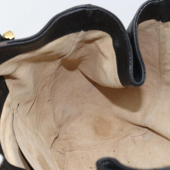 GUCCI Tote Bag Leather Black Gold 251826 Auth bs31891