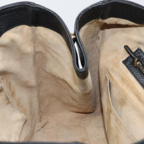 GUCCI Tote Bag Leather Black Gold 251826 Auth bs31891