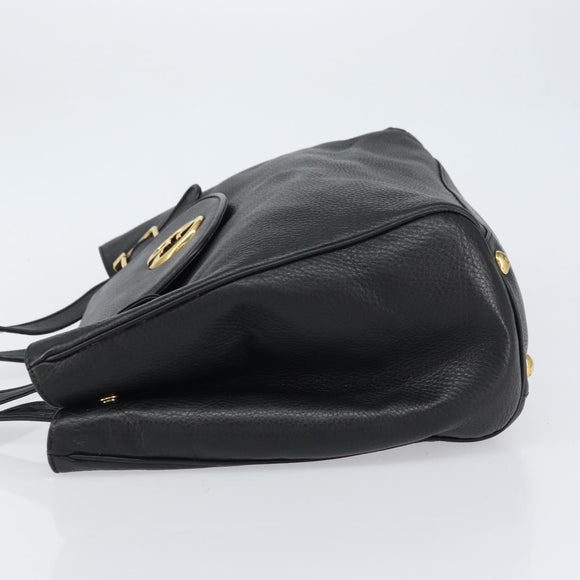 GUCCI Tote Bag Leather Black Gold 251826 Auth bs31891