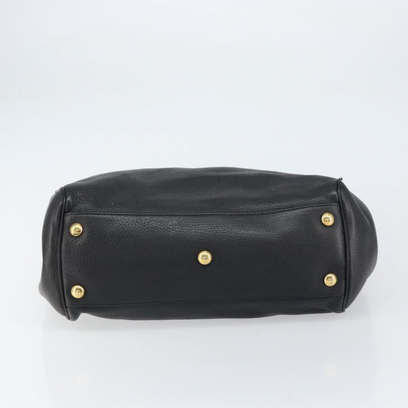 GUCCI Tote Bag Leather Black Gold 251826 Auth bs31891