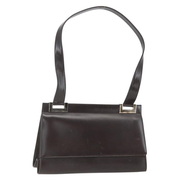 GUCCI Shoulder Bag Leather Outlet Brown Gold 001 1956 1909 Auth bs31892