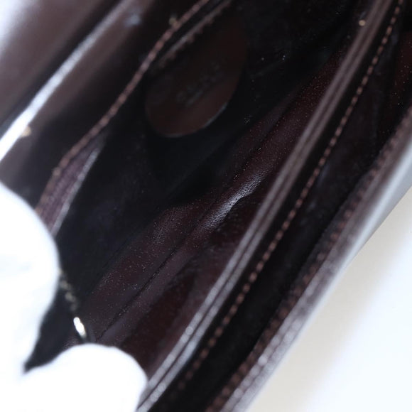 GUCCI Shoulder Bag Leather Outlet Brown Gold 001 1956 1909 Auth bs31892