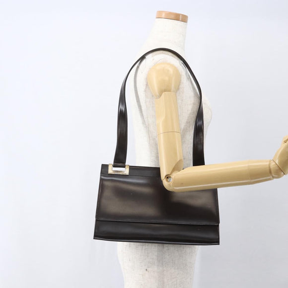 GUCCI Shoulder Bag Leather Outlet Brown Gold 001 1956 1909 Auth bs31892