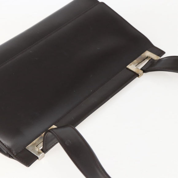 GUCCI Shoulder Bag Leather Outlet Brown Gold 001 1956 1909 Auth bs31892