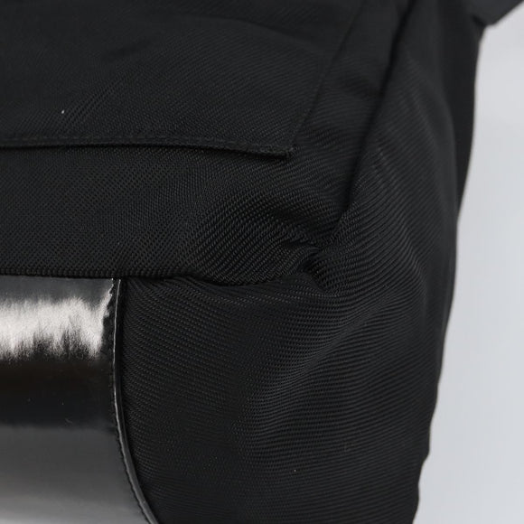 GUCCI Bamboo Hand Bag Nylon Leather Black Silver 000 2404 0509 Auth bs31893