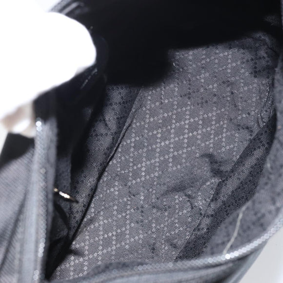 GUCCI Bamboo Hand Bag Nylon Leather Black Silver 000 2404 0509 Auth bs31893