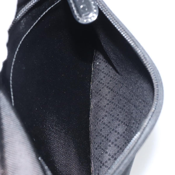 GUCCI Bamboo Hand Bag Nylon Leather Black Silver 000 2404 0509 Auth bs31893