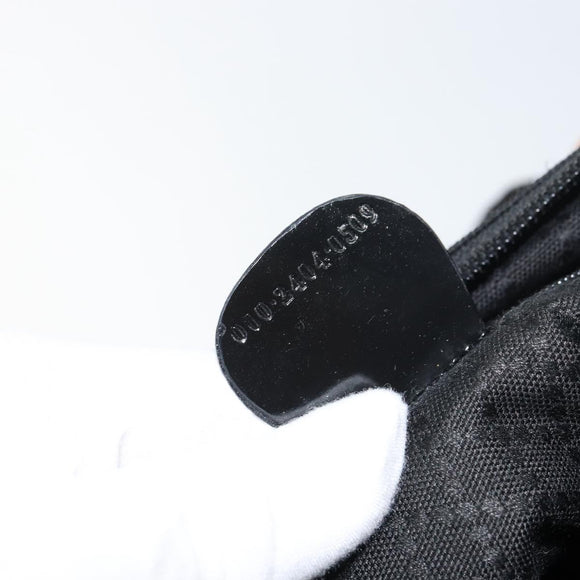 GUCCI Bamboo Hand Bag Nylon Leather Black Silver 000 2404 0509 Auth bs31893