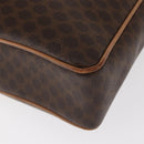 CELINE Macadam Canvas Business Bag PVC Leather Brown Gold Auth bs31895-15