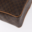 CELINE Macadam Canvas Business Bag PVC Leather Brown Gold Auth bs31895-9