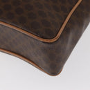 CELINE Macadam Canvas Business Bag PVC Leather Brown Gold Auth bs31895-16