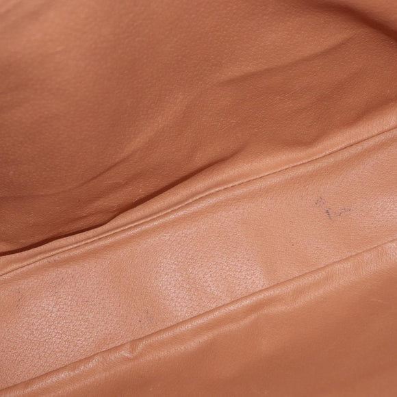 CELINE Macadam Canvas Business Bag PVC Leather Brown Gold Auth bs31895