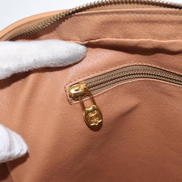 CELINE Macadam Canvas Business Bag PVC Leather Brown Gold Auth bs31895