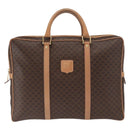 CELINE Macadam Canvas Business Bag PVC Leather Brown Gold Auth bs31895-13