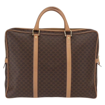 CELINE Macadam Canvas Business Bag PVC Leather Brown Gold Auth bs31895 - 0