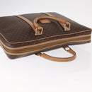 CELINE Macadam Canvas Business Bag PVC Leather Brown Gold Auth bs31895-6