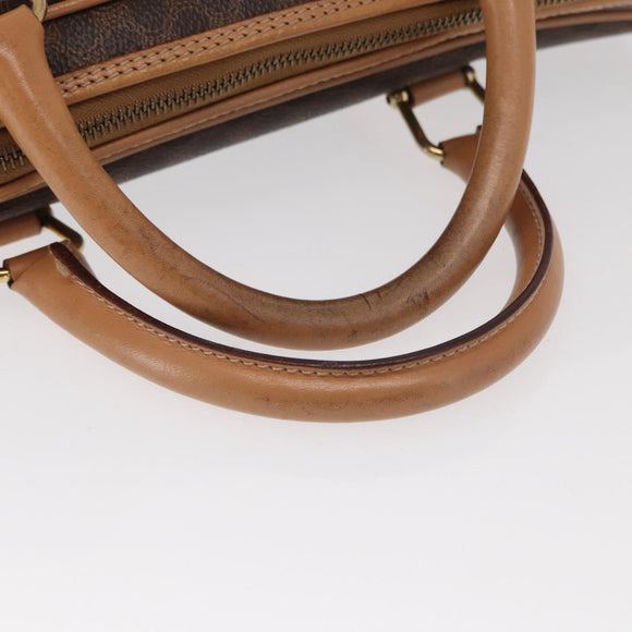 CELINE Macadam Canvas Business Bag PVC Leather Brown Gold Auth bs31895