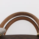 CELINE Macadam Canvas Business Bag PVC Leather Brown Gold Auth bs31895-8