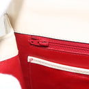 CELINE Hand Bag Leather White Gold Auth bs31896-17