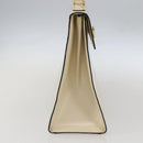 CELINE Hand Bag Leather White Gold Auth bs31896-3