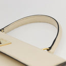 CELINE Hand Bag Leather White Gold Auth bs31896-8