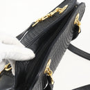 BALLY Tote Bag Leather Black Gold Auth bs31897-6