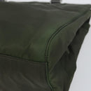 PRADA Hand Bag Nylon Khaki Silver Auth bs31898-9