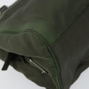 PRADA Hand Bag Nylon Khaki Silver Auth bs31898-14